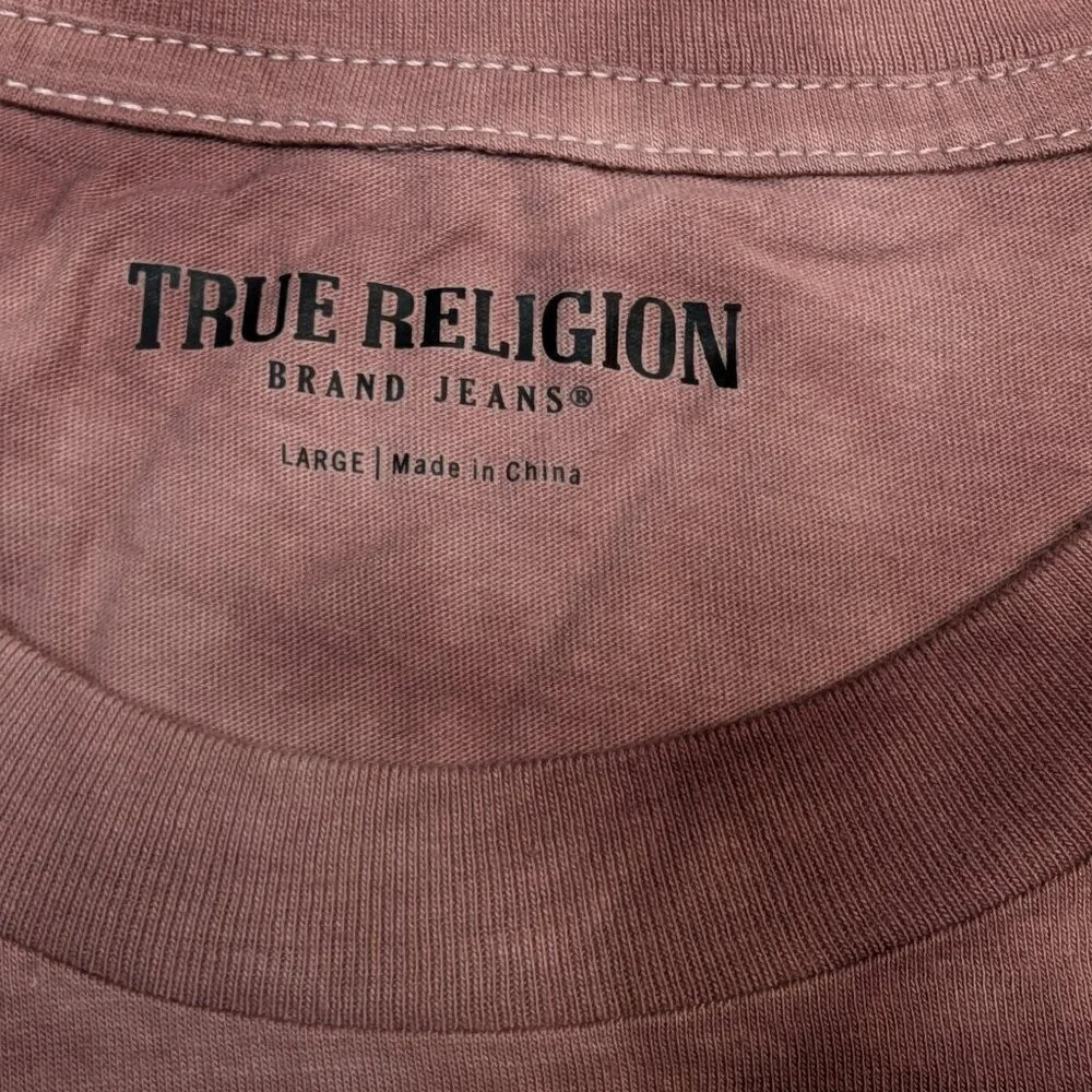 True Religion Jeans T-Shirt Tie Dye Logo Tee Crew Buddha Horseshoe Graphic Men's